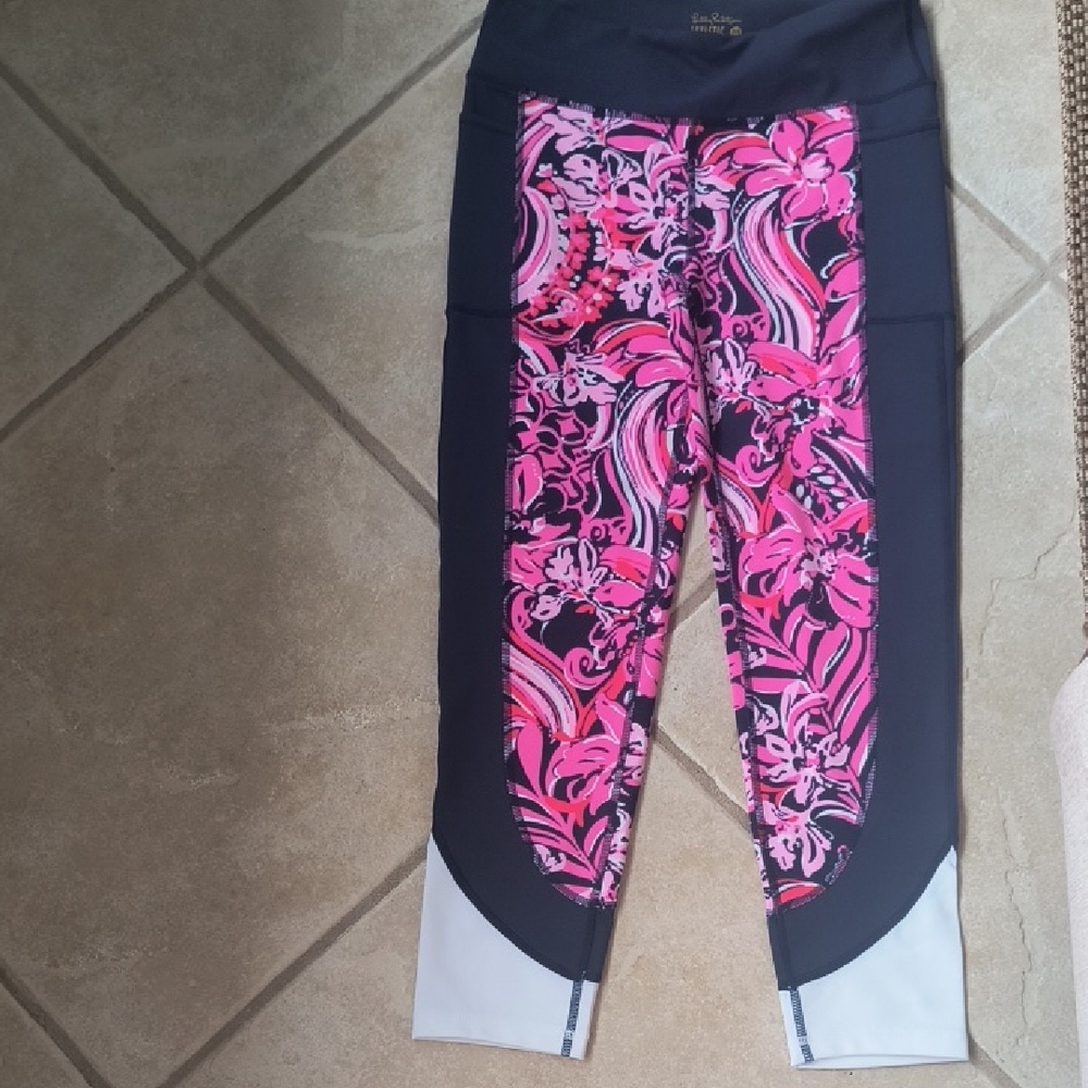 Lilly Pulitzer Pink and Black Leggings